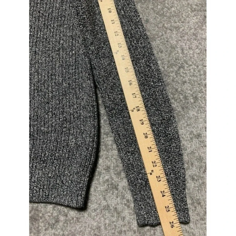 Banana Republic Sweater Mens Large Black Grey Colorblock Wool Blend Excellent